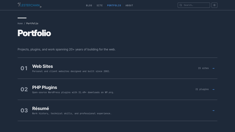 Lester Chan's Website 6.0 - Screenshot #8