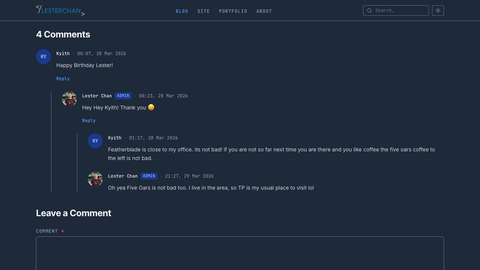 Lester Chan's Website 6.0 - Screenshot #6